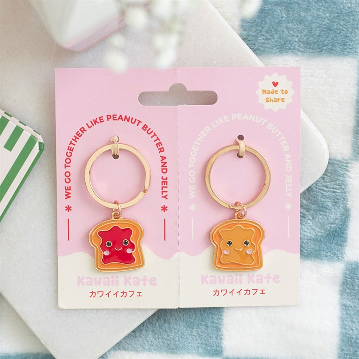 Set of 2 Peanut Butter and Jelly Keyrings, image 2 of 6
