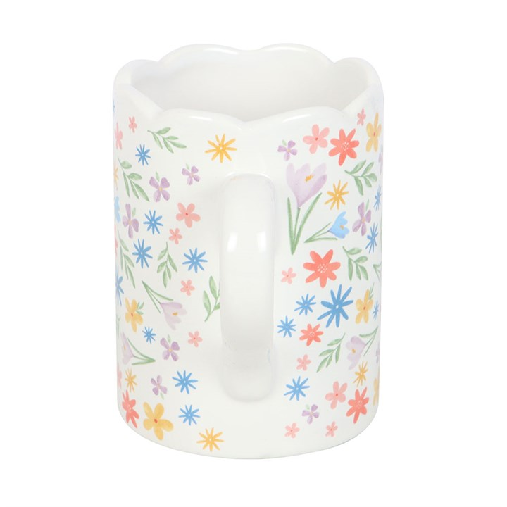 Spring Floral Print Scalloped Mug, image 3 of 5
