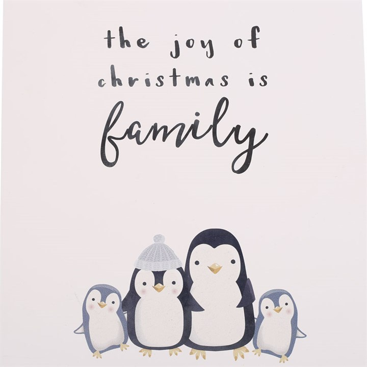 Joy of Christmas Penguin Family Hanging Sign, image 2 of 3