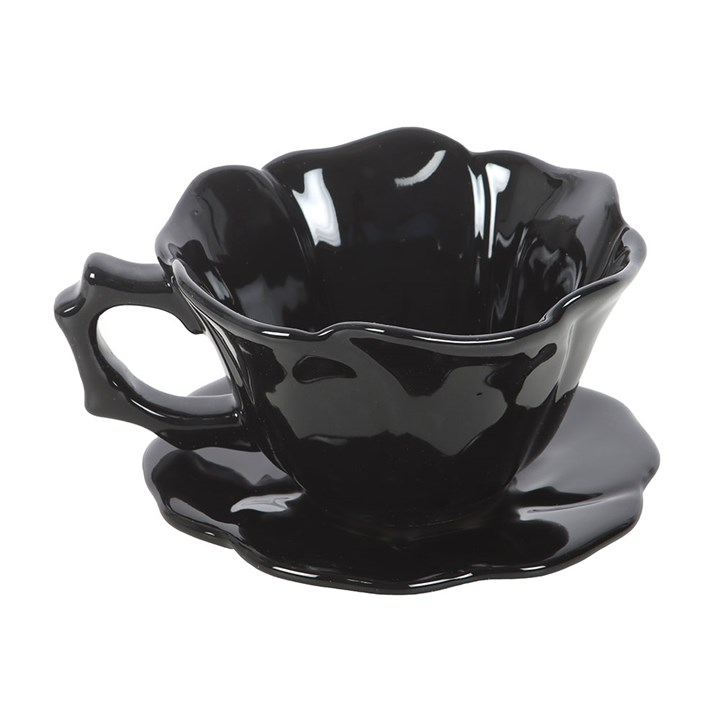 Black Rose Teacup and Saucer, image 3 of 6