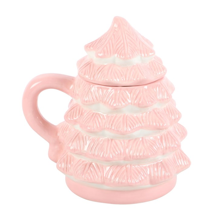 Pink Christmas Tree Shaped Mug, image 2 of 6