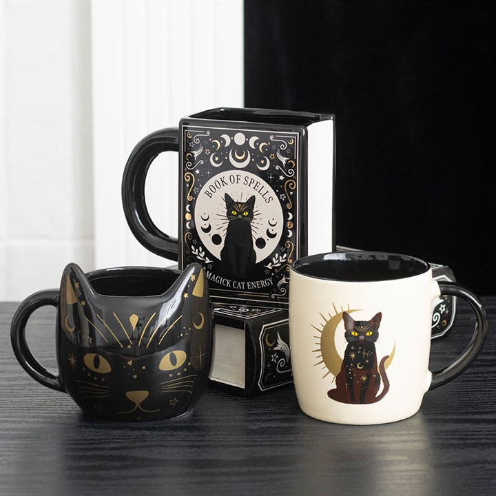 Black Cat Magick Book of Spells Book Shaped Mug, image 5 of 5
