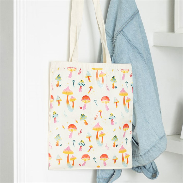 Funky Fungi Mushroom Print Polycotton Tote Bag, image 1 of 3