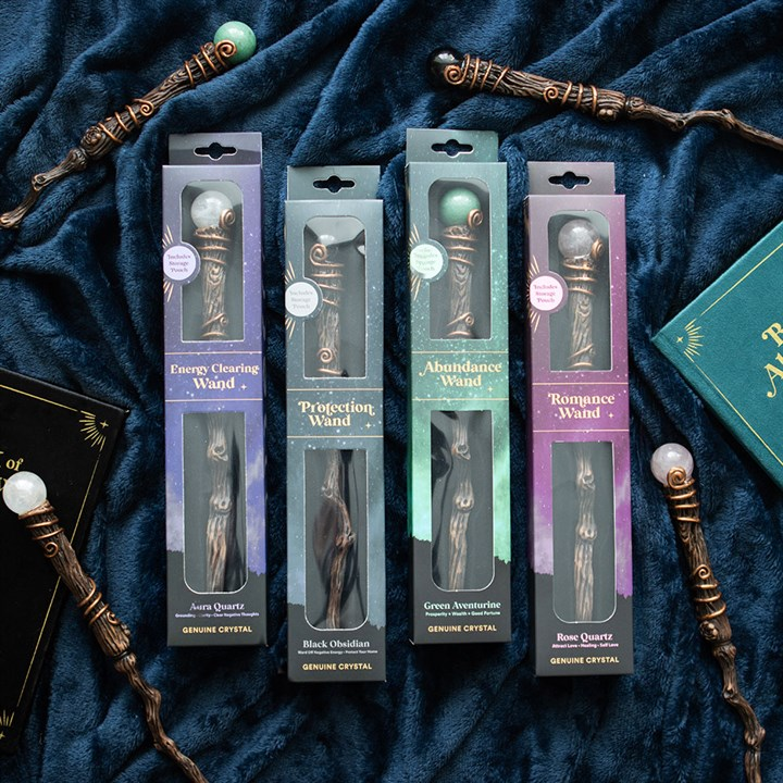 Protection Black Obsidian Crystal  Wand with Pouch, image 5 of 5