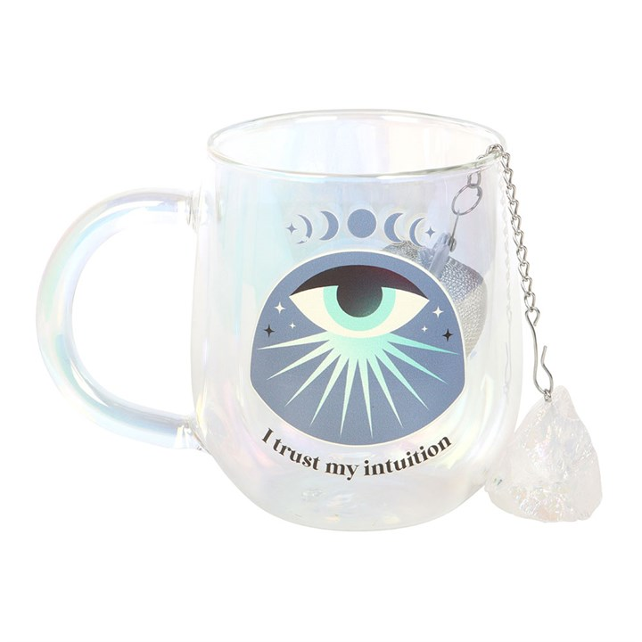 Intuition Glass Mug with Aura Crystal Tea Infuser, image 4 of 7