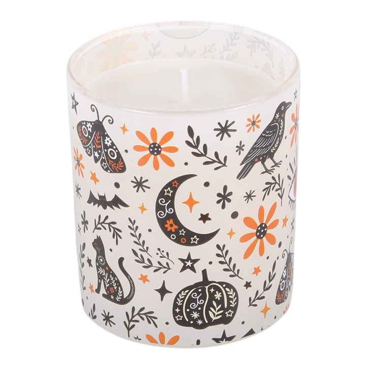Frightful Folk Print Spiced Vanilla Scented Candle, image 3 of 5