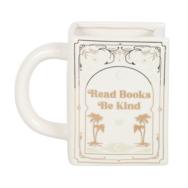 Read Books Be Kind White Book Shaped Mug, image 3 of 5