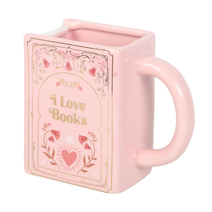 I Love Books Pink Book Shaped Mug, image 4 of 5
