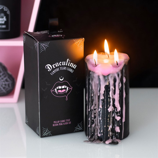 Large Pink Vampire Tears Pillar Candle, image 1 of 4