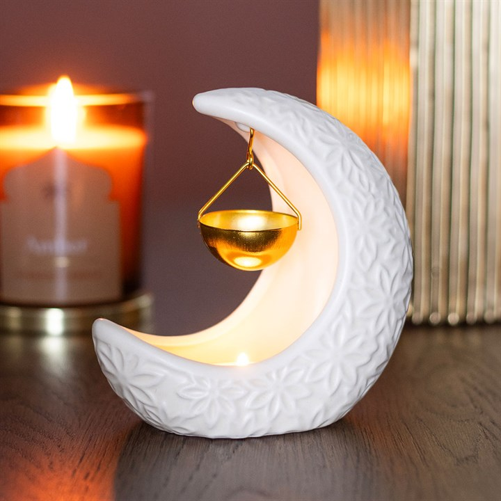 Crescent Moon Hanging Oil Burner, image 1 of 5
