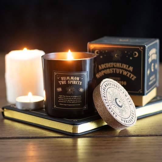Summon the Spirits Talking Board White Sage Candle, image 1 of 6