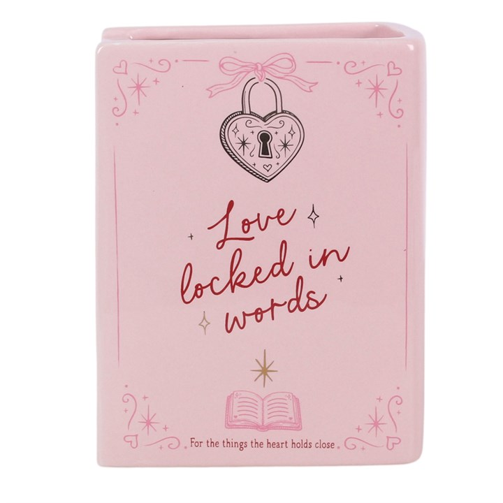 Love Locked in Words Book Shaped Vase, image 5 of 6