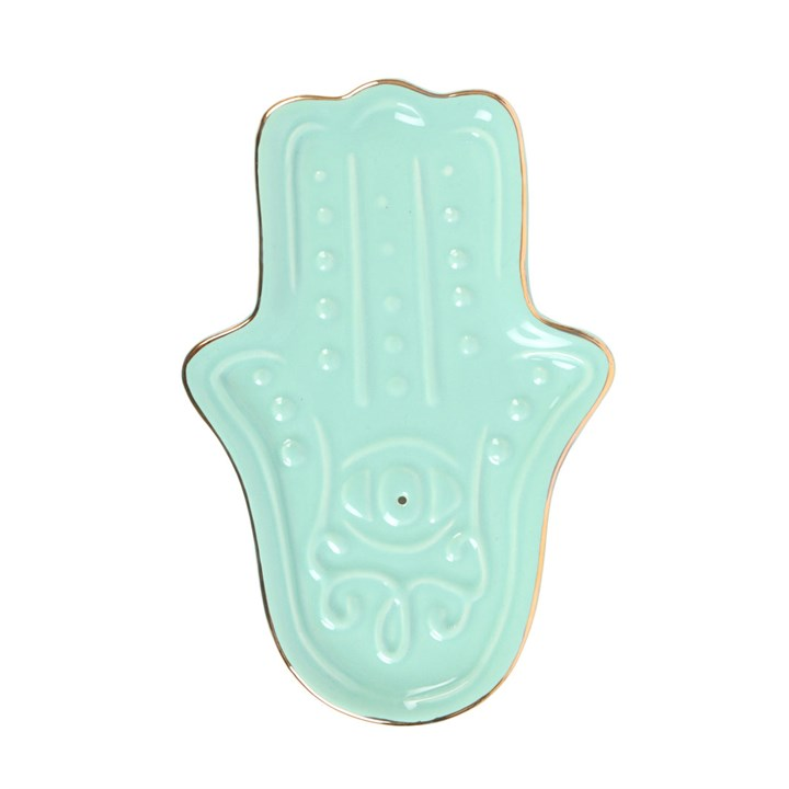 Blue Hamsa Hand Incense Stick Holder, image 3 of 4