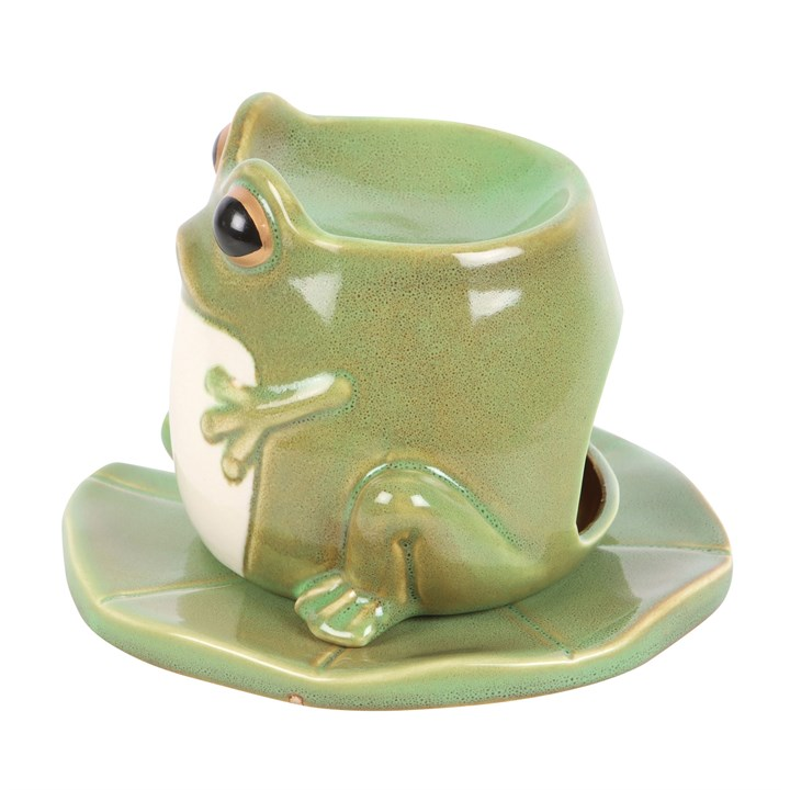 Frog Shaped Oil Burner and Lily Pad Plate, image 4 of 7