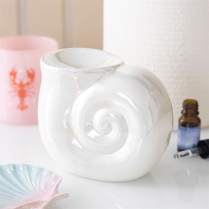 Pearlescent Spiral Shell Oil Burner, image 1 of 6