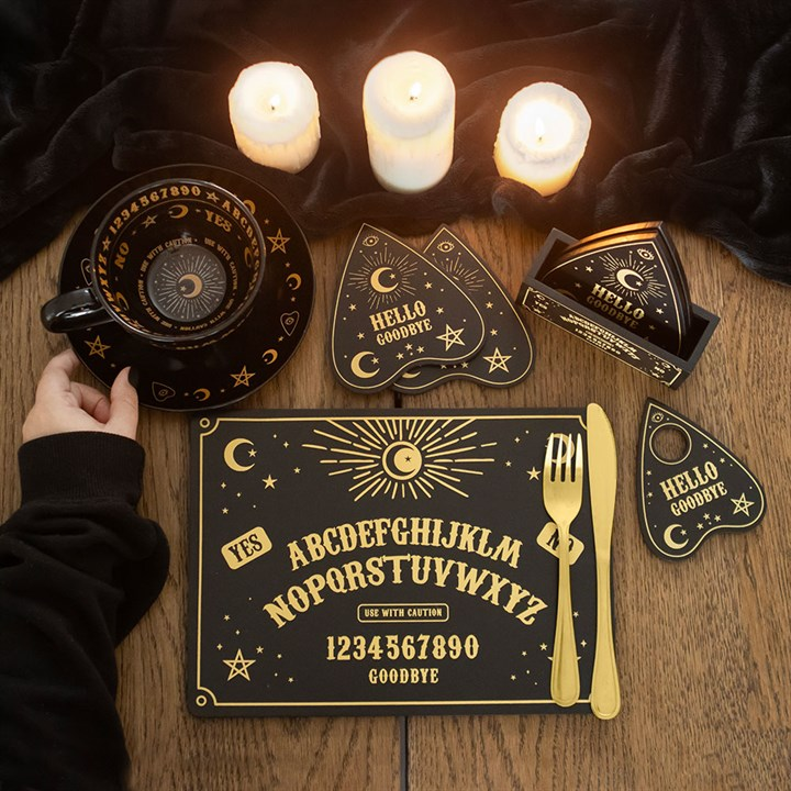 Black Talking Board Placemat and Coaster Set, image 5 of 5