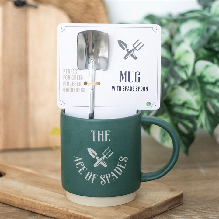 Ace of Spades Mug with Spade Spoon, image 1 of 5