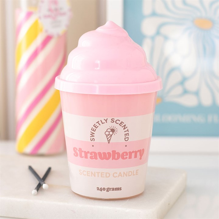 Strawberry Ice Cream Scented Candle, image 2 of 6