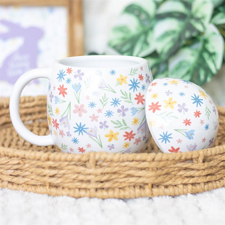 Spring Floral Print Egg Shaped Mug, image 2 of 6