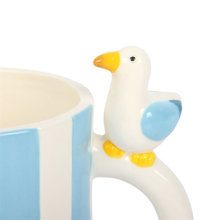 Striped Mug with Seagull, image 3 of 6