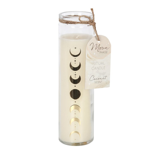 Coconut Moon Phase Candle in Glass Tube, image 1 of 3