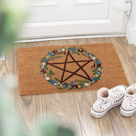 Natural Solstice Wreath Doormat, image 1 of 4