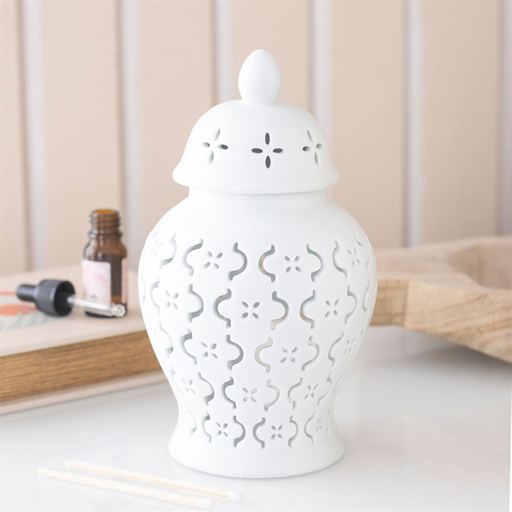 Moroccan Lantern Cut Out Oil Burner and Wax Warmer, image 2 of 7