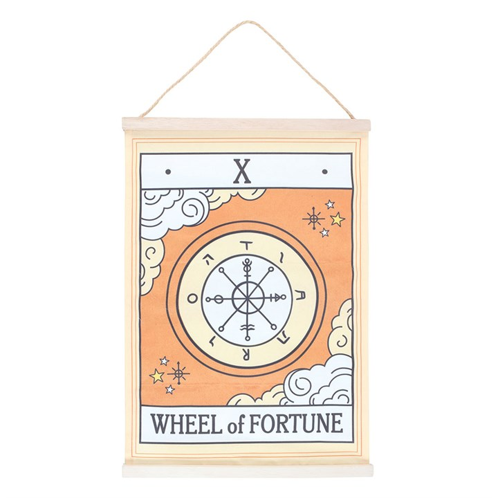 The Wheel of Fortune Vintage Tarot Wall Hanging, image 2 of 4