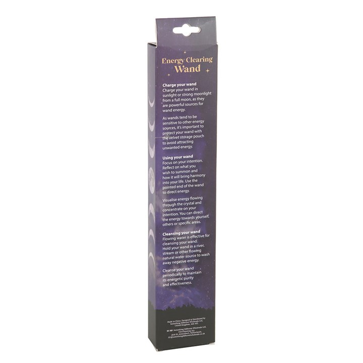 Energy Clearing Aura Quartz Crystal Wand with Pouch, image 3 of 5