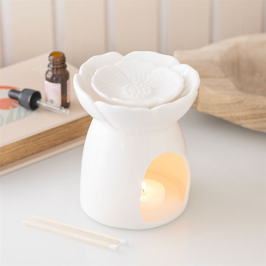White Peony Oil Burner and Wax Warmer, image 1 of 6