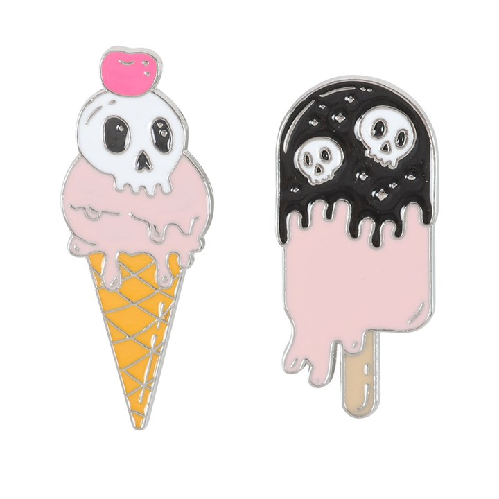 Freaking Melting Ice Cream Enamel Pin Badges, image 4 of 6