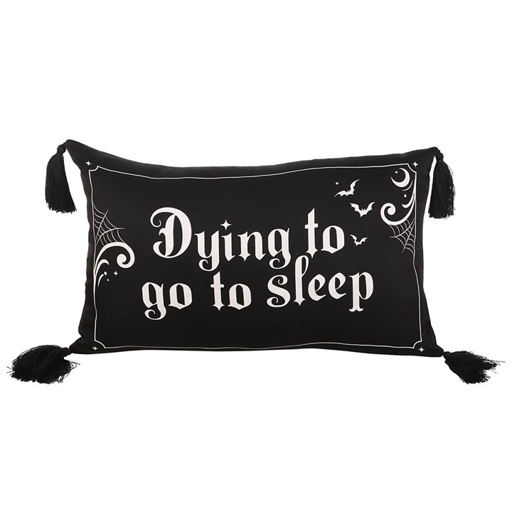 Dying to Go to Sleep Satin Cushion, image 2 of 4