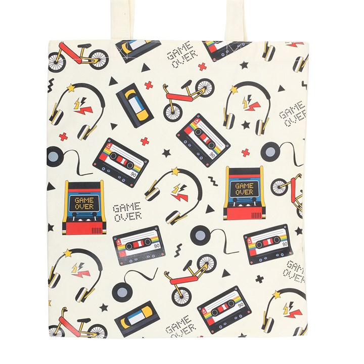 Retro 80s Print Polycotton Tote Bag, image 3 of 4