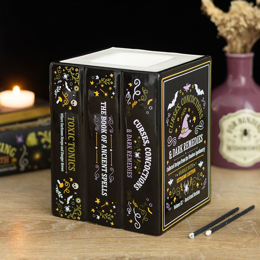 Witch's Apothecary Book Shaped Oil Burner and Wax Warmer, image 1 of 5