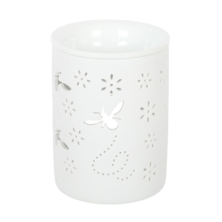 White Bee and Flower Cut Out Oil Burner and Wax Warmer, image 3 of 5