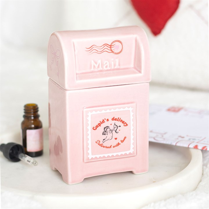 Cupid's Delivery Valentine Postbox Oil Burner, image 1 of 7