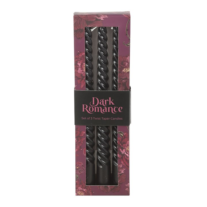 Set of 3 Dark Romance Twist Taper Candles, image 2 of 5