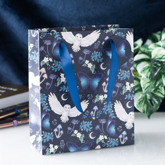 23cm Midnight Forest Owl Print Gift Bag, image 1 of 4