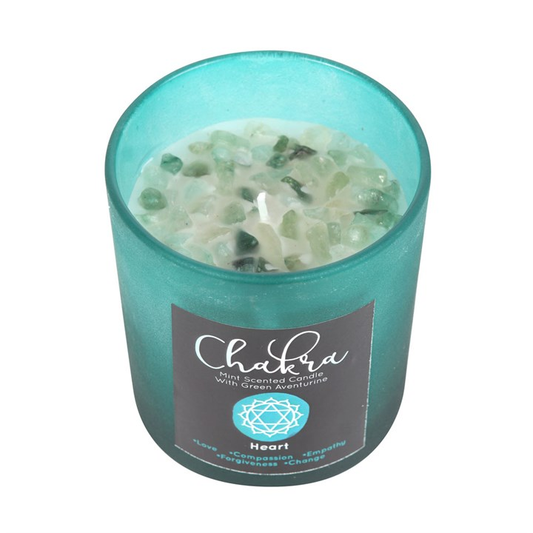 Heart Chakra Mint Crystal Chip Candle, image 1 of 5