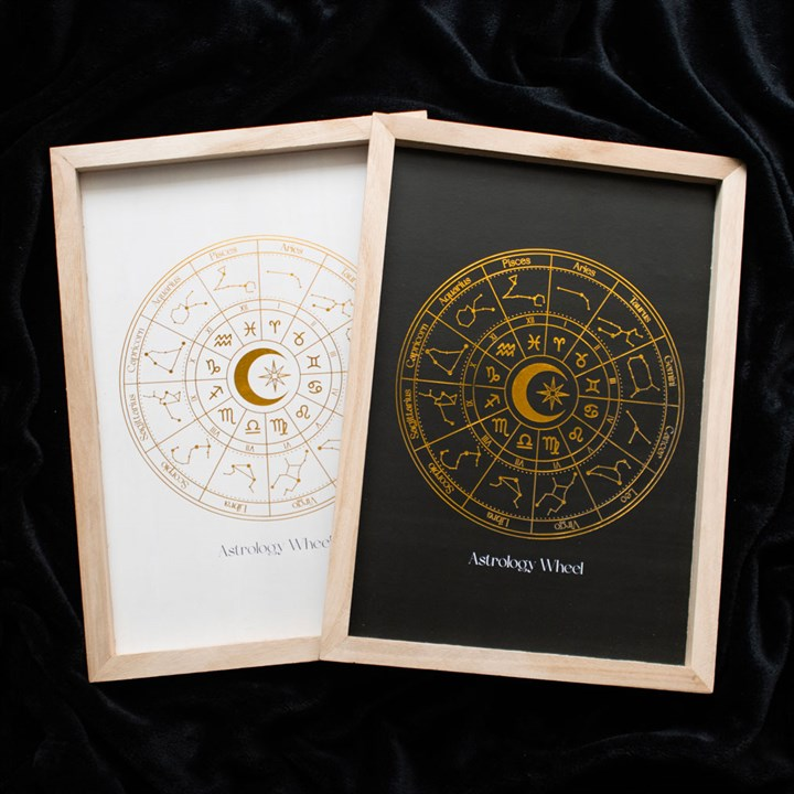 Black Astrology Wheel Framed Wall Art Print, image 5 of 5