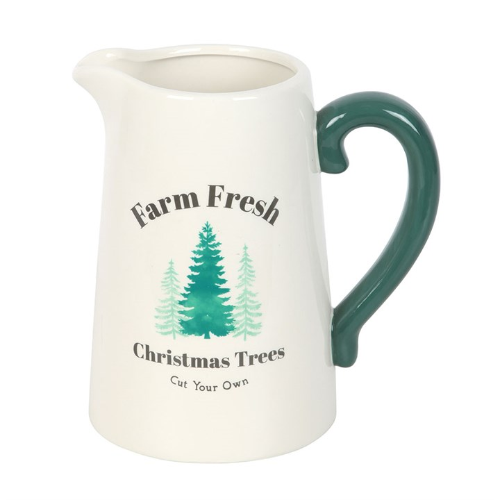Farm Fresh Christmas Trees Ceramic Flower Jug, image 4 of 5