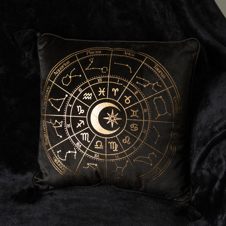 Black Astrology Wheel Cushion, 35cm Square, image 4 of 5