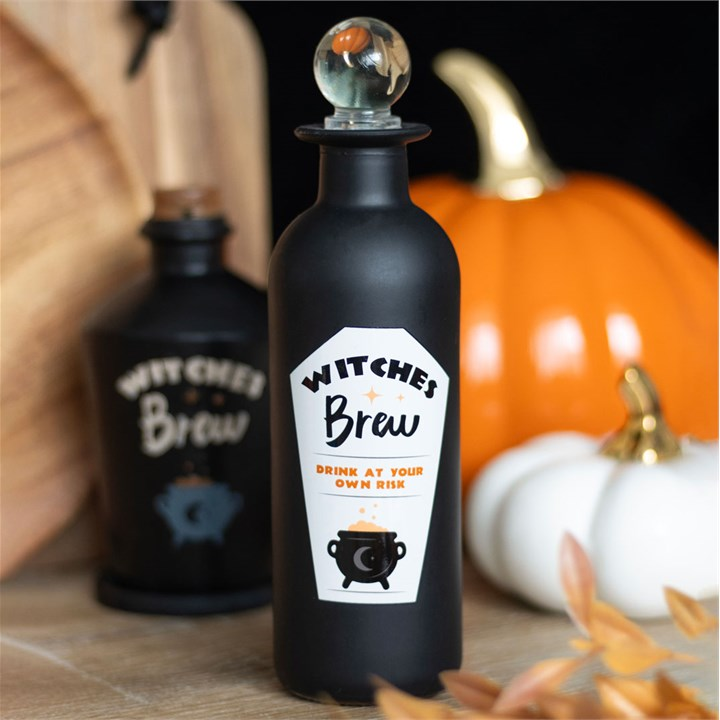 Decorative Witches Brew Glass Potion Bottle, image 1 of 5