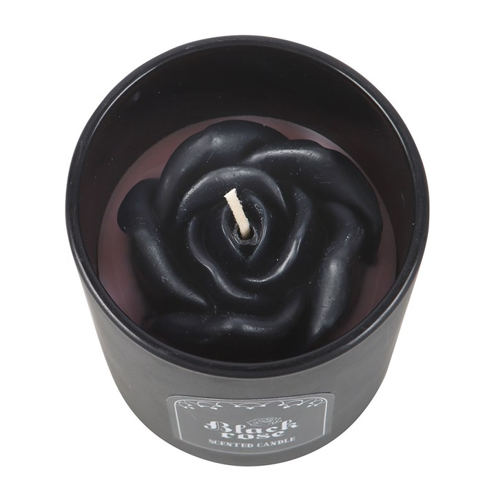 Black Rose Candle with 3D Roses, image 3 of 4