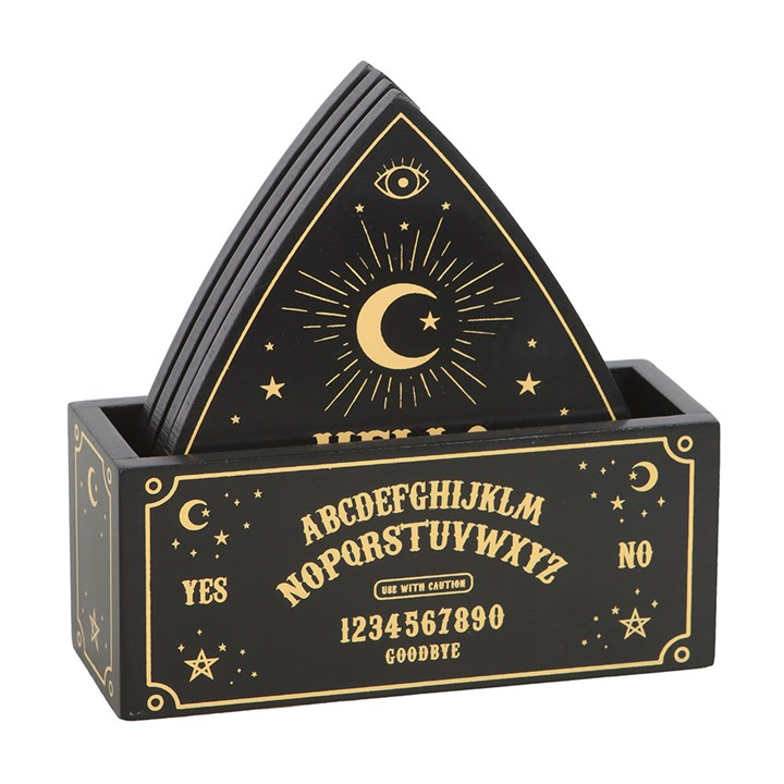 Black Talking Board Planchette Coaster Set, image 2 of 6
