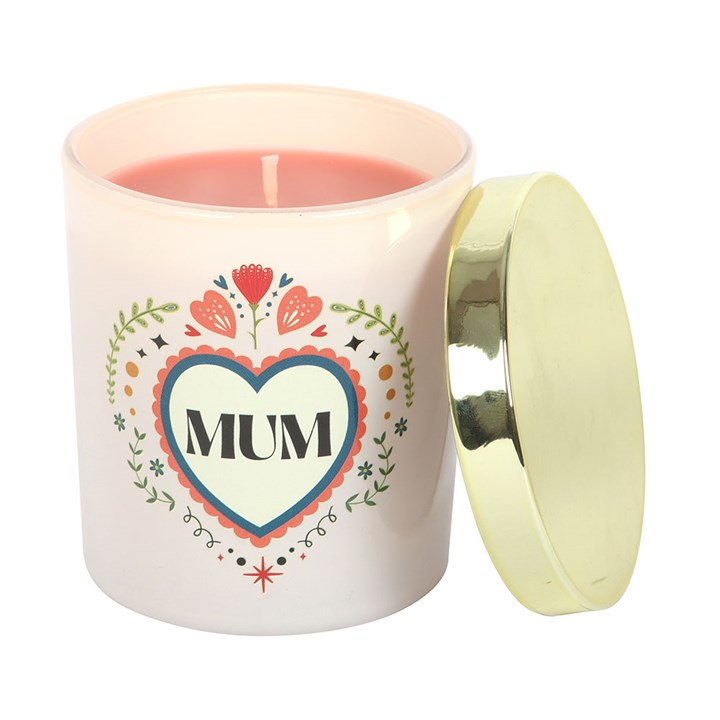 Mum Folk Heart French Tulip Candle, image 3 of 5