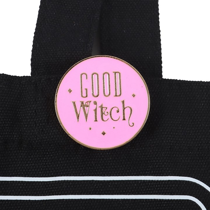 Good Witch Social Club Polycotton Tote Bag with Pin Badge, image 4 of 5