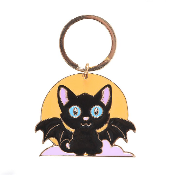 In My Witch Era Bat Cat and Moon Enamel Keyring, image 3 of 4