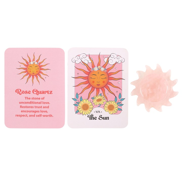 Rose Quartz Crystal Sun Keepsake Stone in a Box, image 4 of 6
