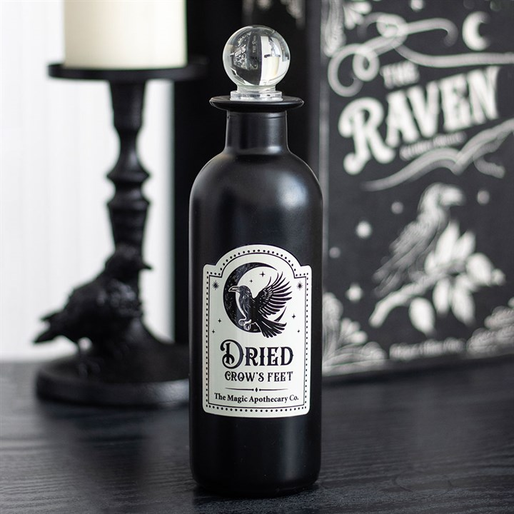 Dried Crow's Feet Decorative Glass Potion Bottle, image 1 of 5